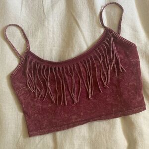 Ecote Fringe Tye Dye Crip Top (medium) urban outfitters